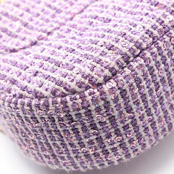 Chanel Matelasse top handle shoulder bag, fabric, women's, purple - Picture 9 of 9